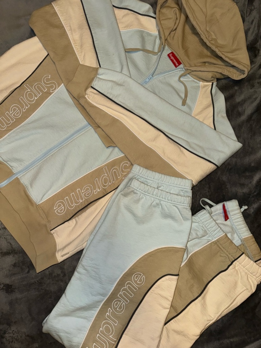 Supreme Beige, Light Blue & Cream Colorblock Mens set